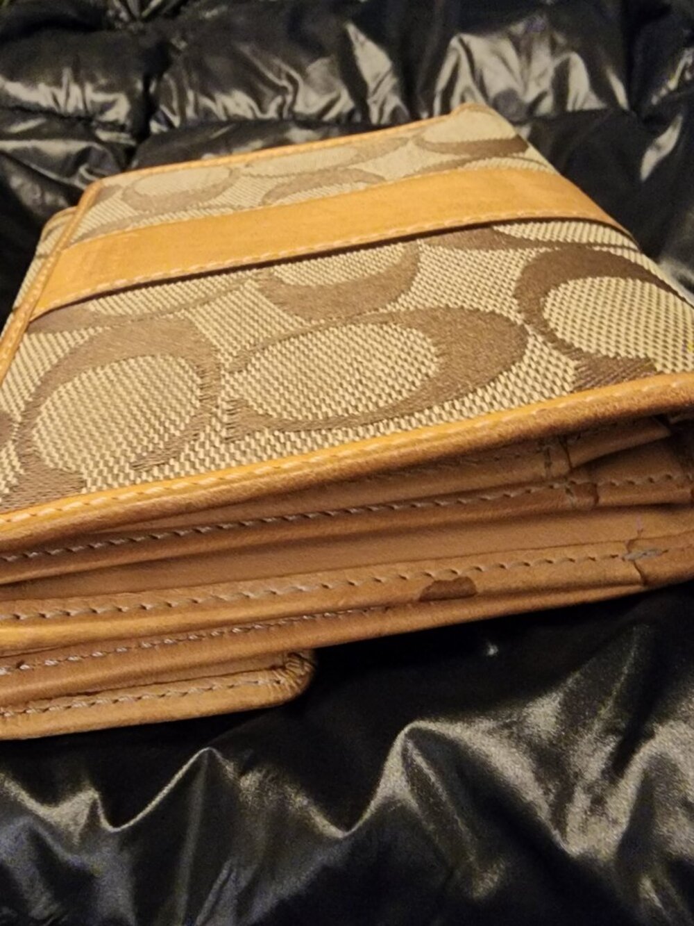 Coach Signature Canvas & Leather Wallet โ Tan/Brown - Picture 8 of 10